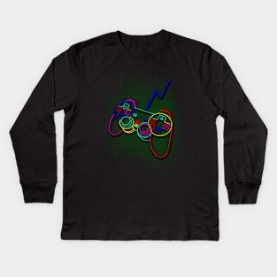 Neon joystick Kids Long Sleeve T-Shirt